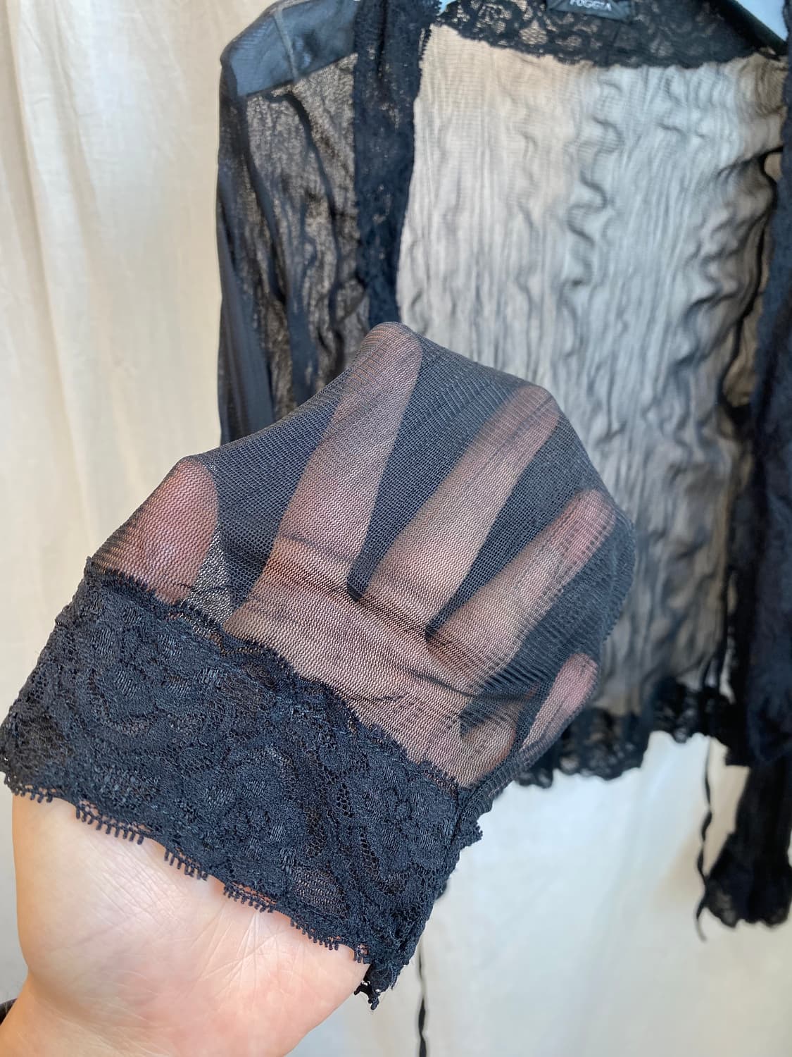 블랙 시스루 가디건(XS) 상품이미지7