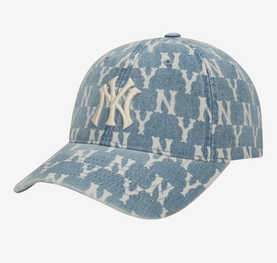 엠엘비 MLB 모노그램 데님 볼캡 NY (BLUE) 상품이미지1