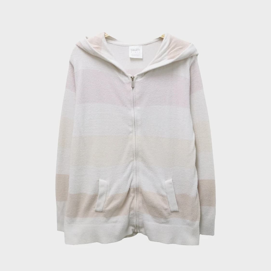 젤라또피케 스트라이프 딸기우유 수면 후드 집업 64316 상품이미지1