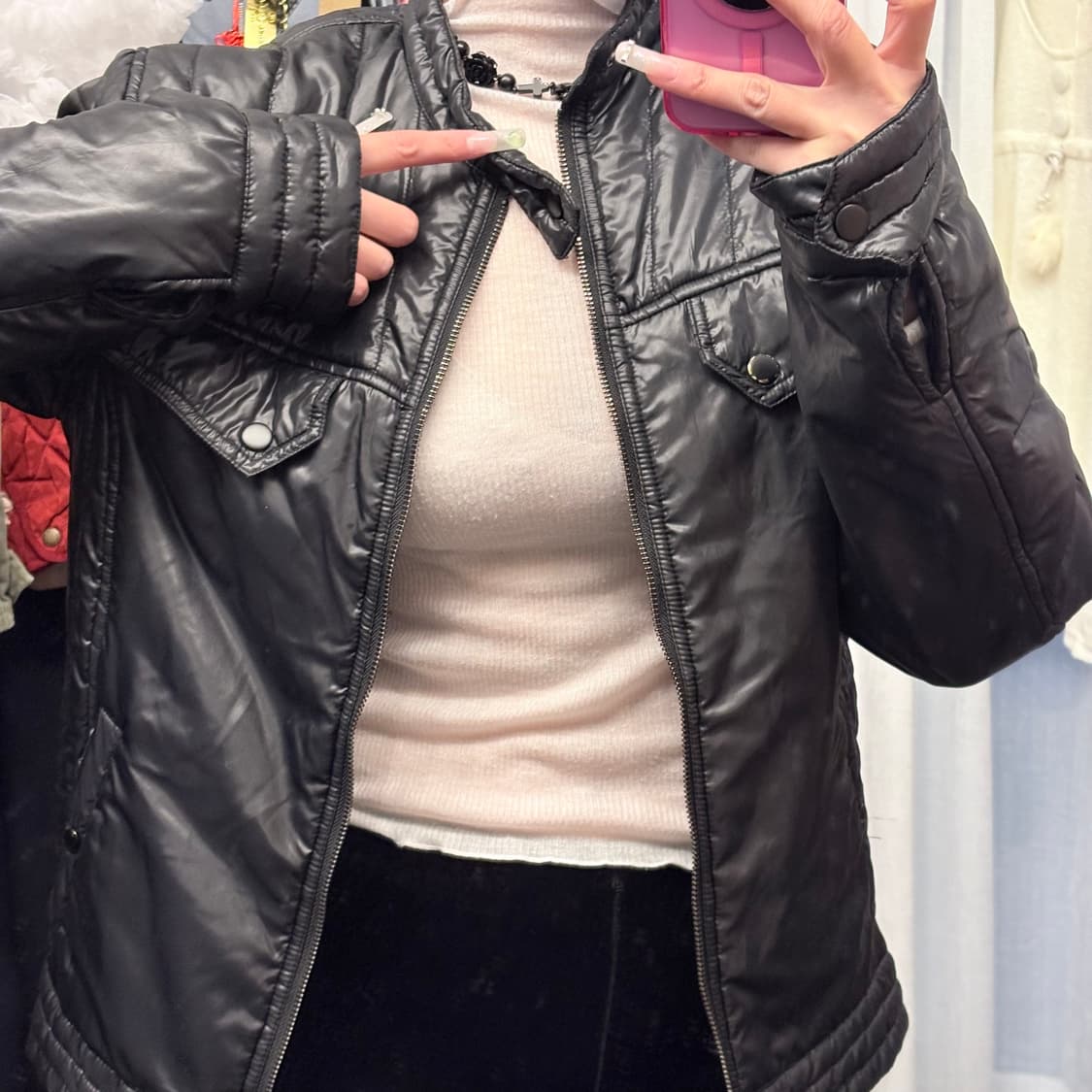 패딩 라이더자켓 상품이미지3