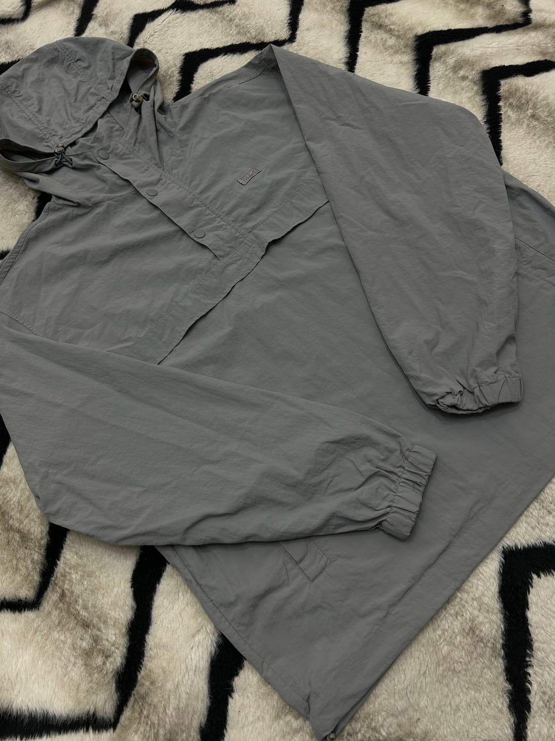 [L]트래블 버튼 나일론 후드 아노락/그레이 상품이미지3