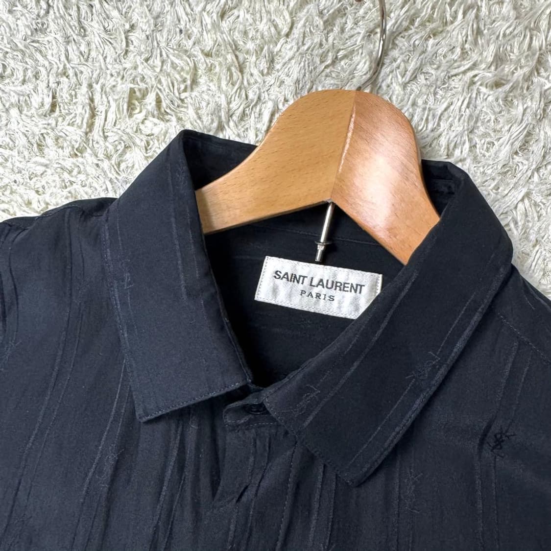 [차은우님 착용] 생로랑 24ss 카산드라 스트라이프 실크 셔츠 상품이미지9