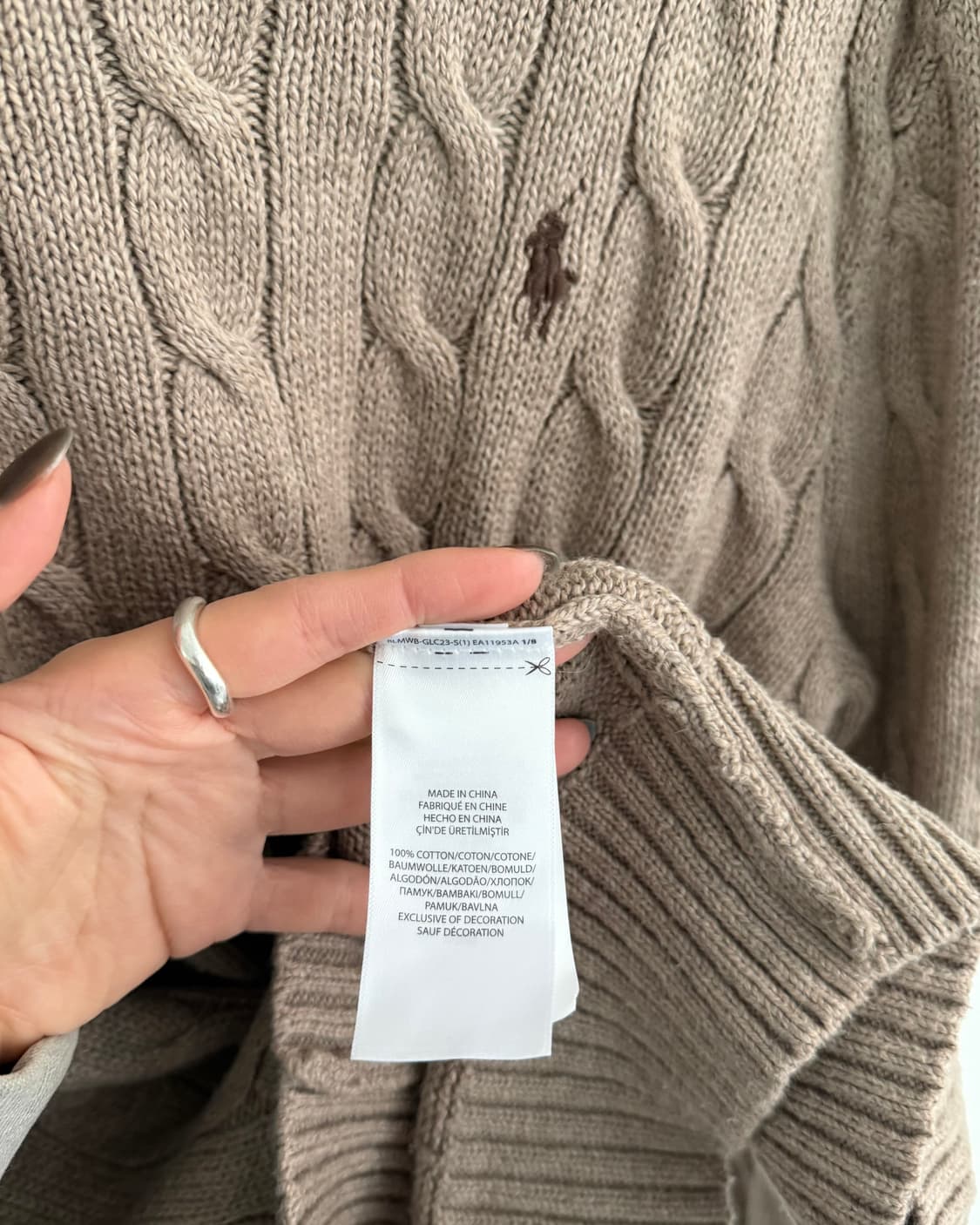 Polo 폴로 랄프로렌 신형 딥베이지컬러 코튼 케이블 니트 상품이미지4