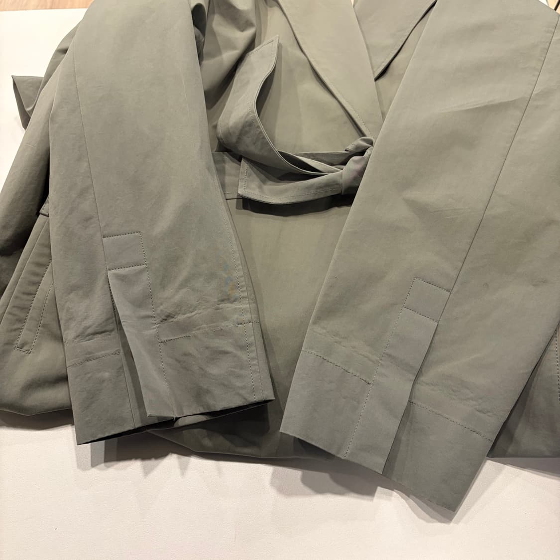 [160] 더캐시미어 나일론 카키색 롱 트렌치 코트 C761 상품이미지6