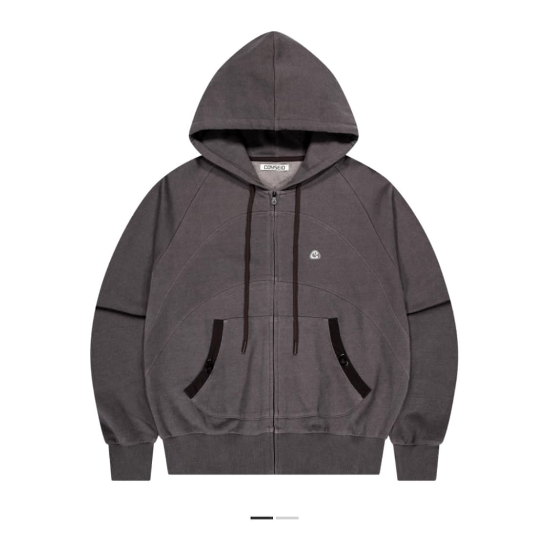 코이세이오 스트링 포켓 후드 집업 와인 상품이미지1