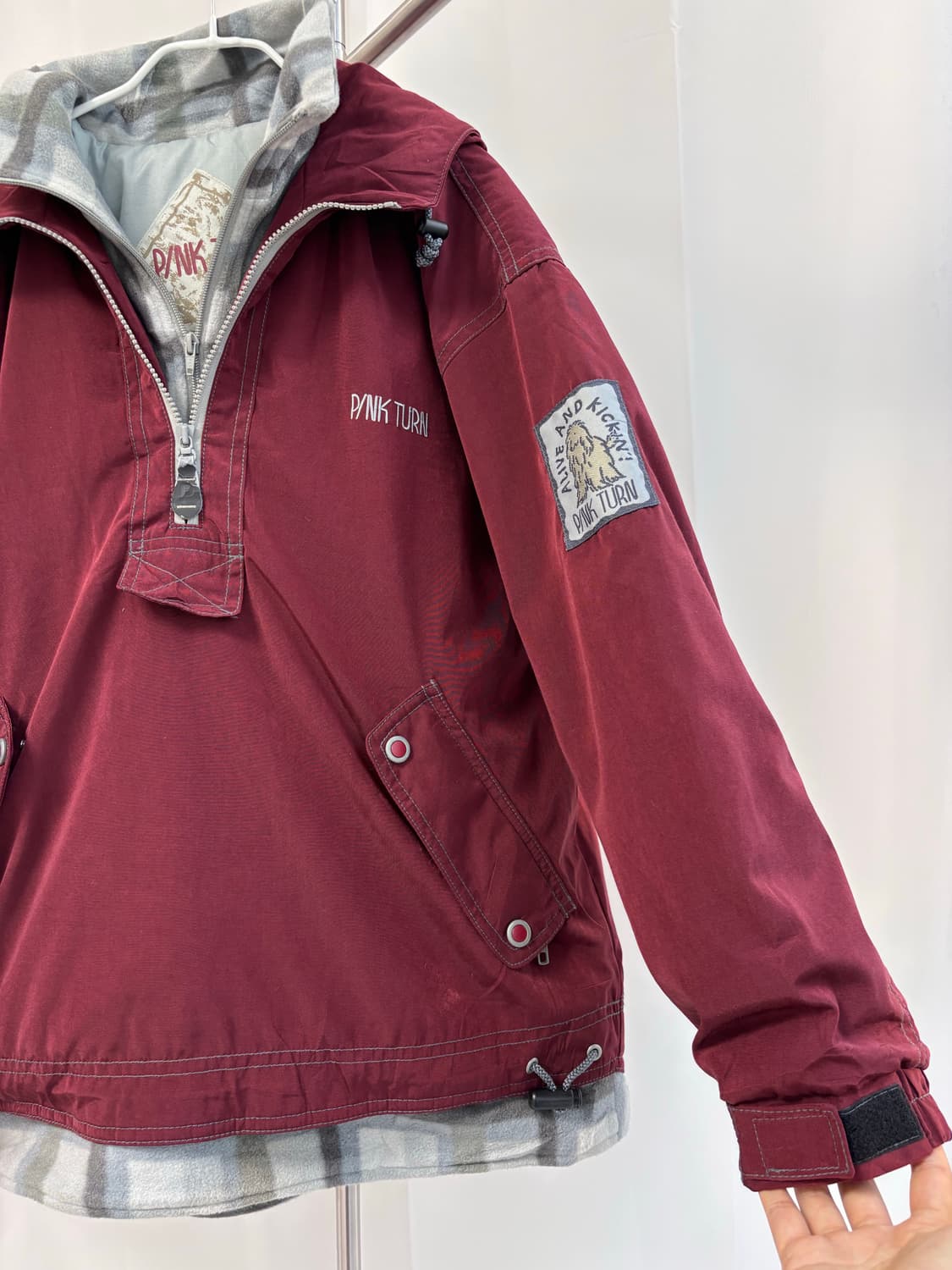 PINK TURN 플리스 이너 오버사이즈 아노락 상품이미지4