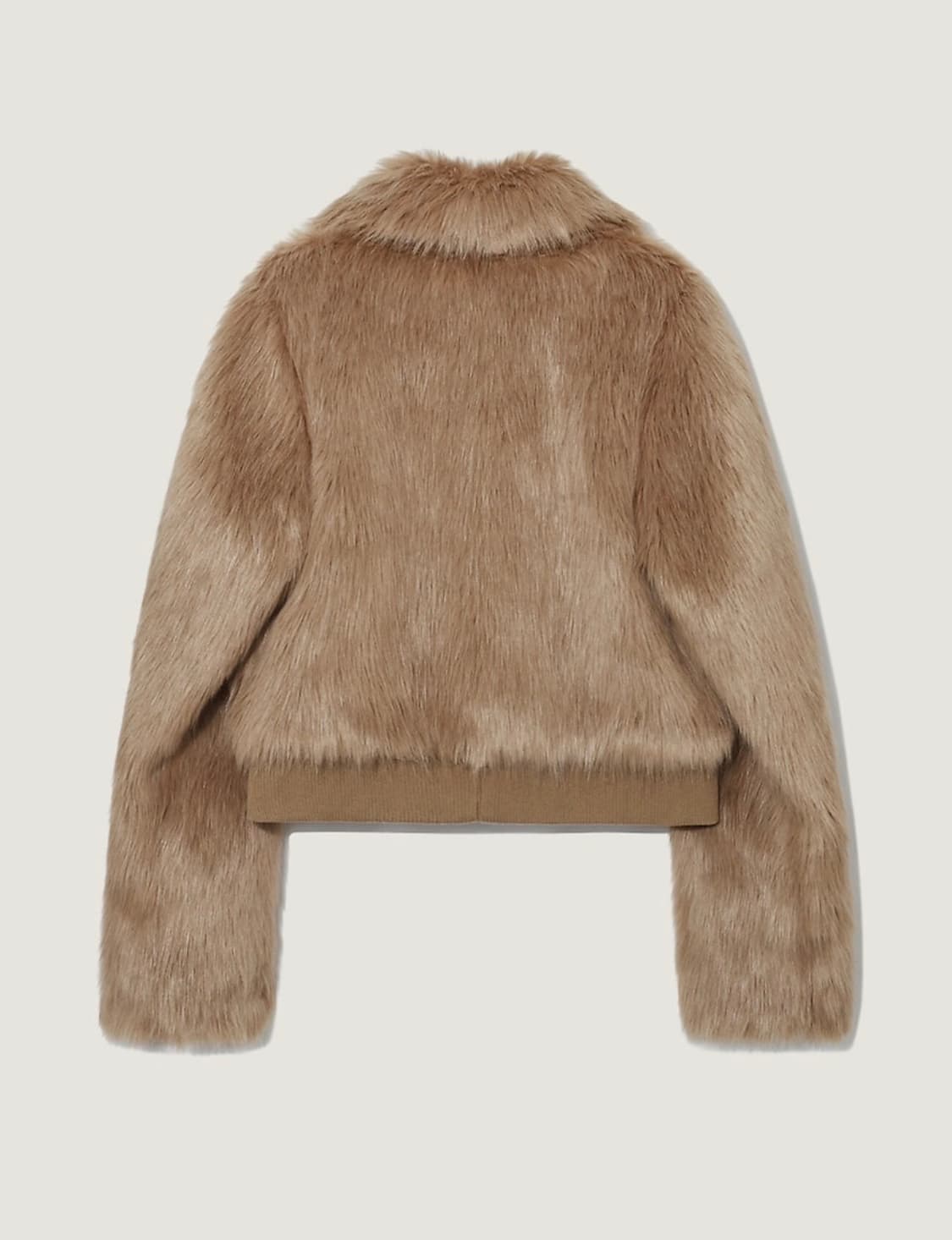 글로니 레빈 퍼자켓 카멜브라운 하이넥기모무스탕스웨이드아우터하프숏코트베이지 상품이미지2