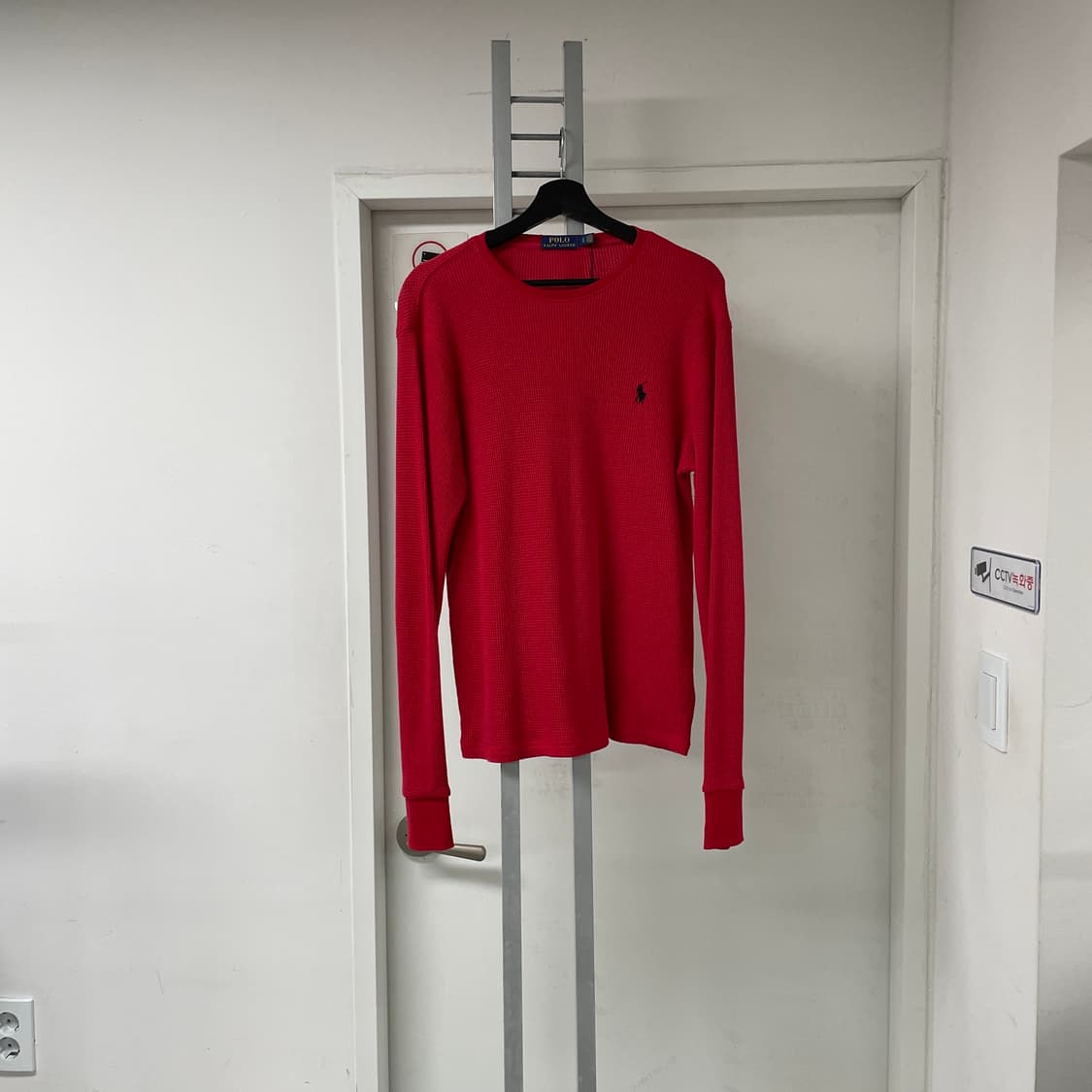 폴로 랄프로렌 와플 긴팔 티셔츠 레드 L 상품이미지1