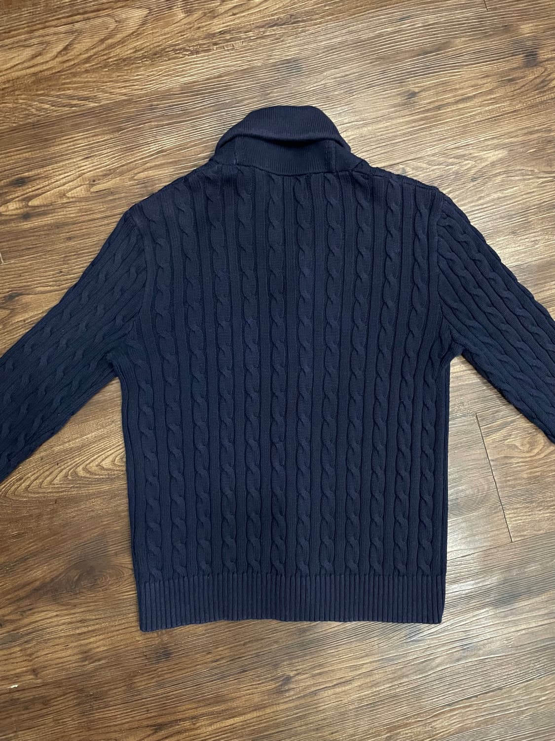 폴로 랄프로렌 코튼 케이블 숄카라 가디건 네이비 상품이미지10