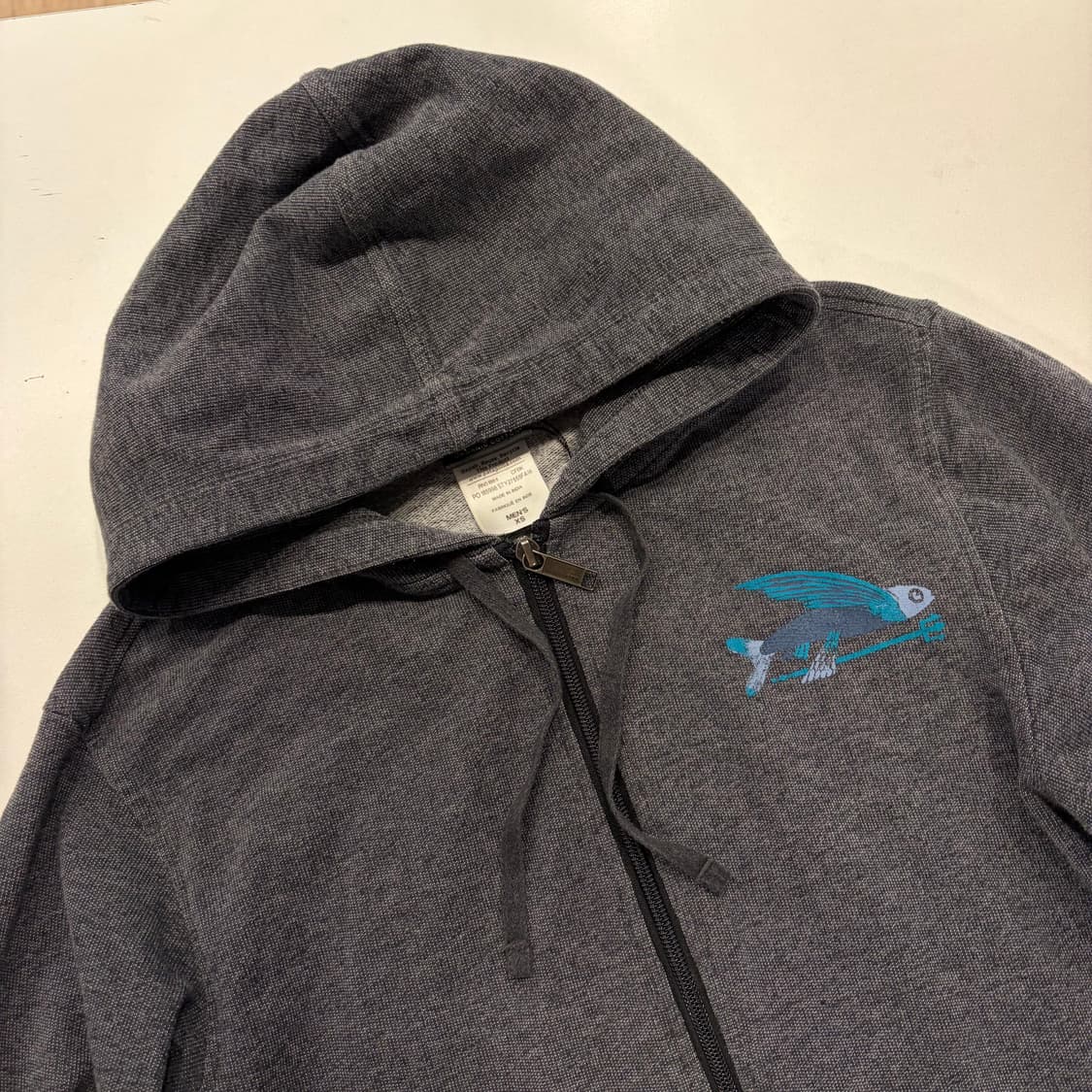 [XS] 파타고니아 그레이 후드집업 물고기 프린팅 E3 상품이미지3