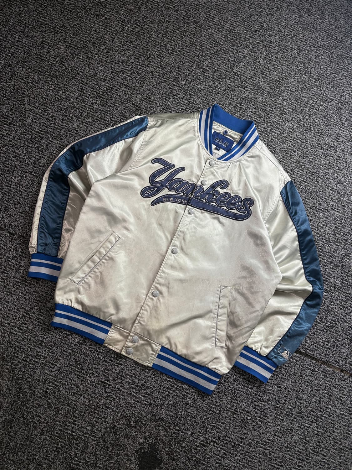00s MLB 뉴욕 양키스 메탈 새틴 바시티 자켓 3062 상품이미지1