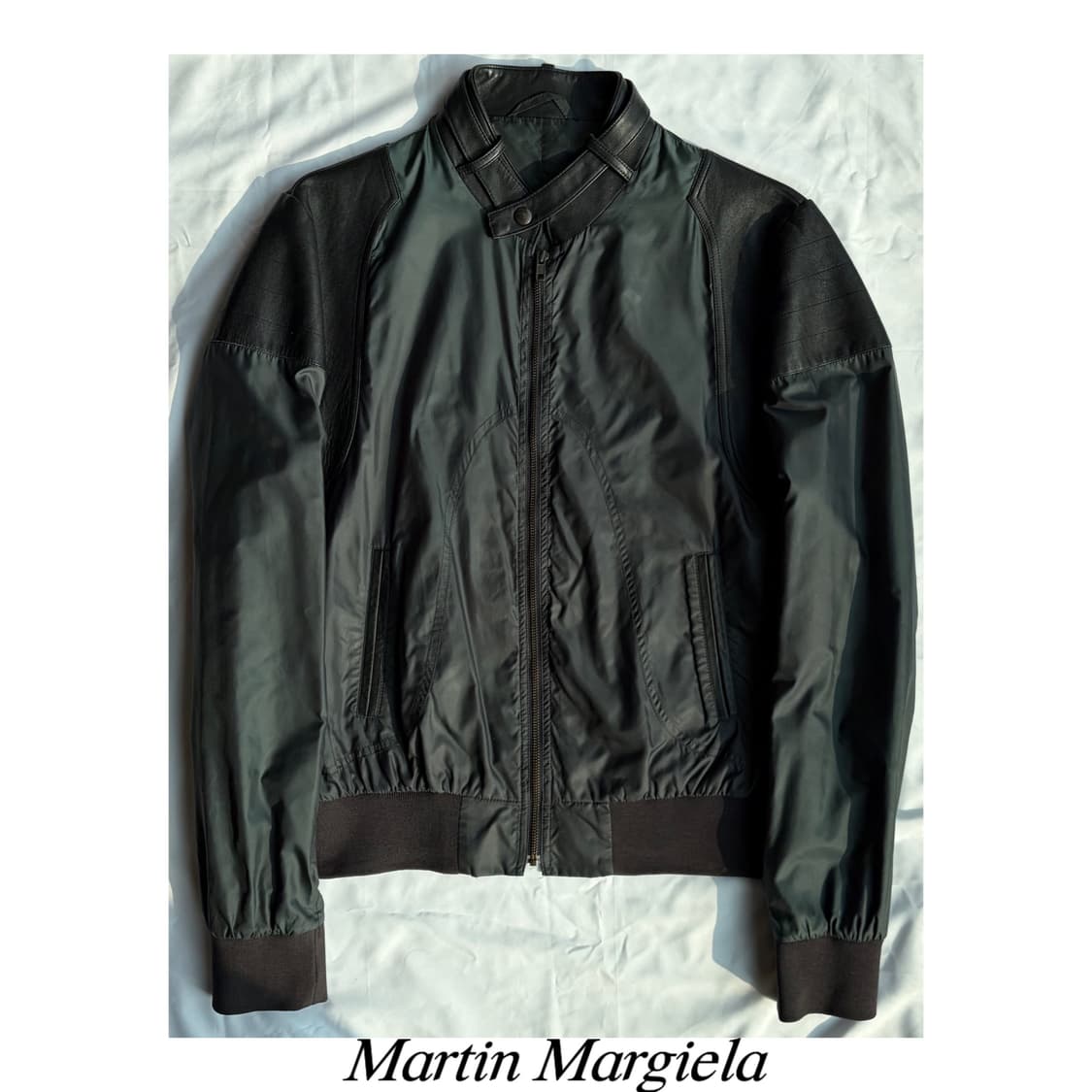 마틴 마르지엘라 레더 믹스 바이커 탱커 봄버 자켓 아티저널 아카이브 상품이미지1