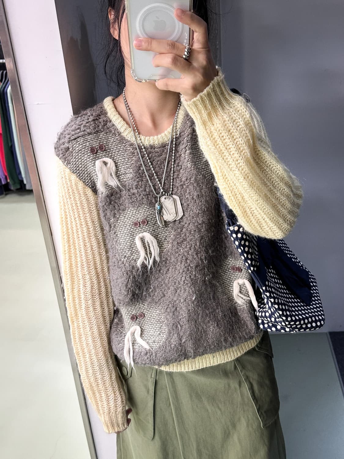 mustache face wool knit 상품이미지1