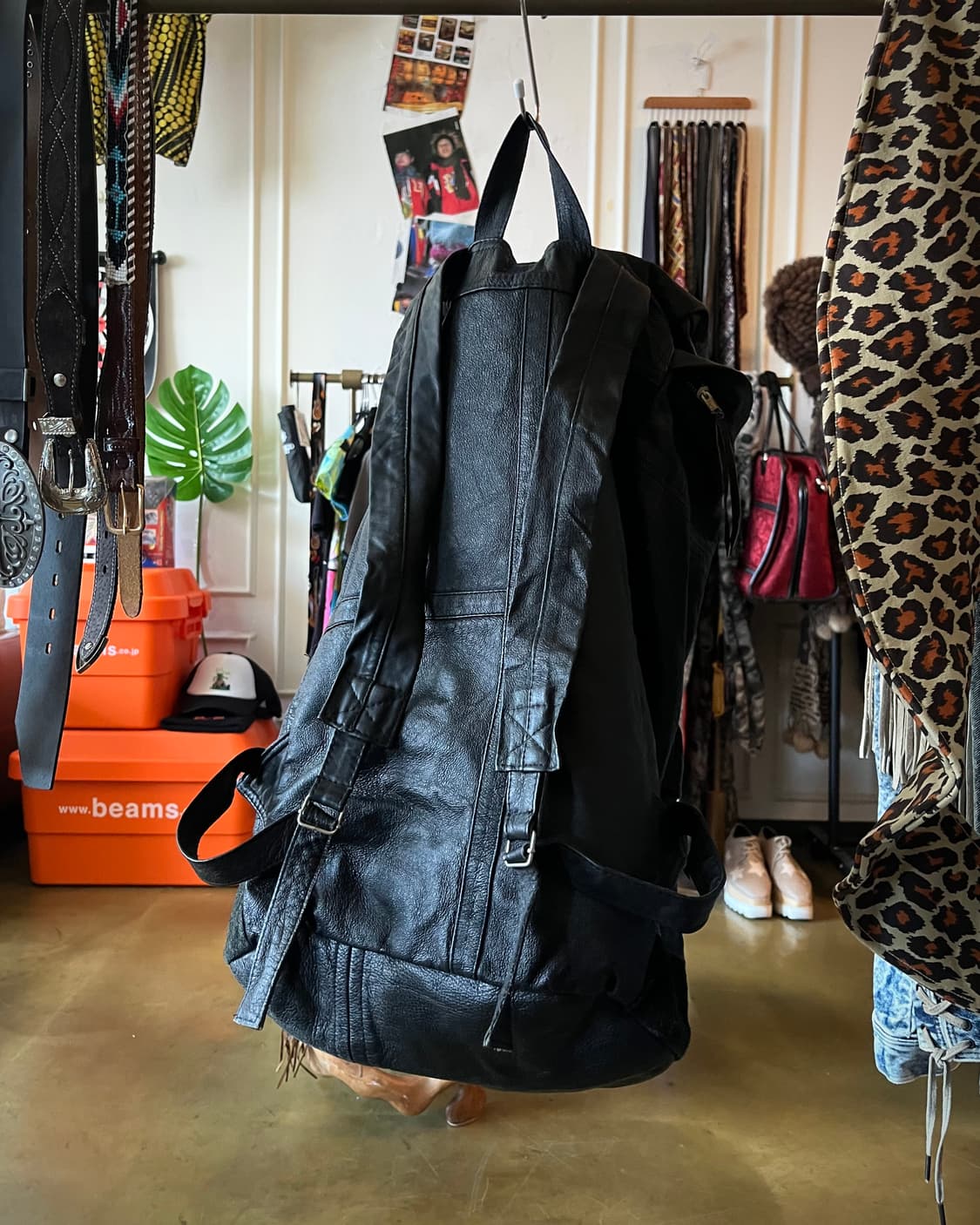Vintage Real Leather Military Backpack 상품이미지8