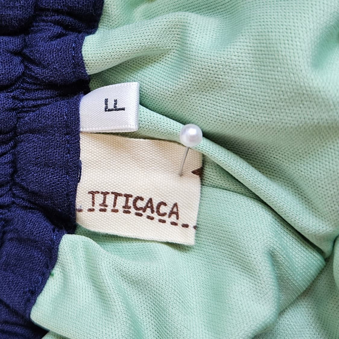 TITICACA(티티카카) 민트그린플라워 패턴 밴딩 롱스커트 상품이미지8