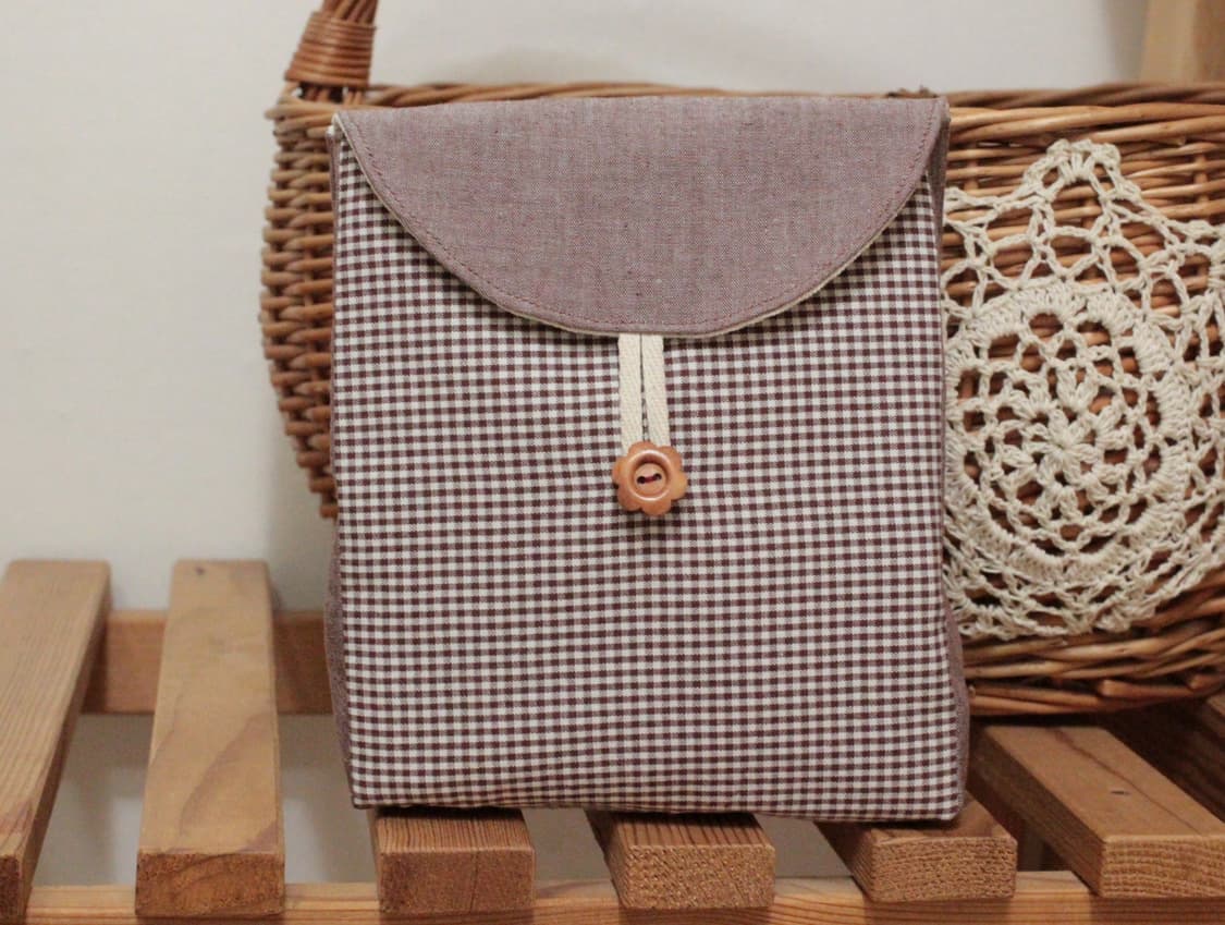 핸드메이드 브라운 단추 파우치 상품이미지4