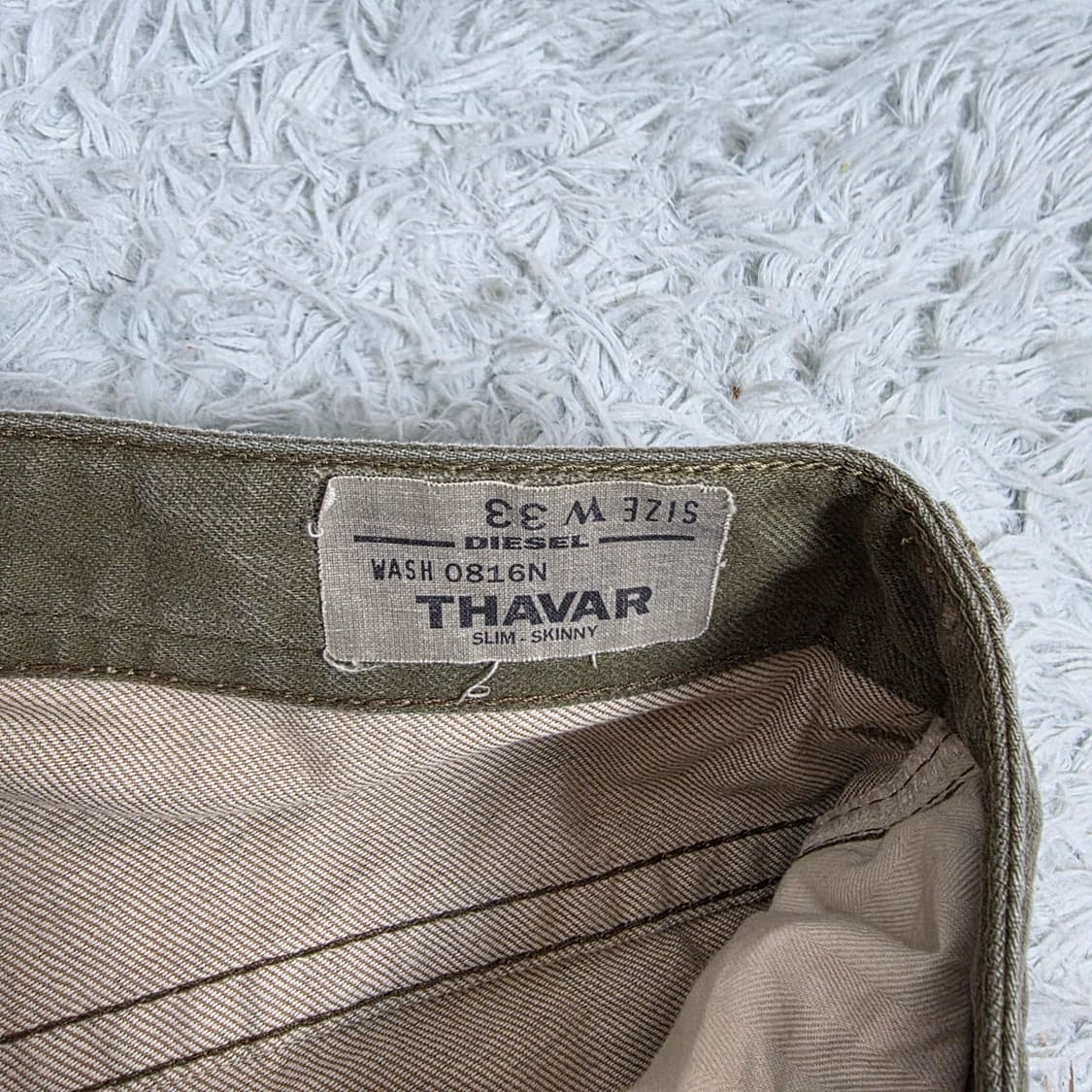 디젤 정품 THAVAR 슬림 스키니핏 올리브그린 33 상품이미지6
