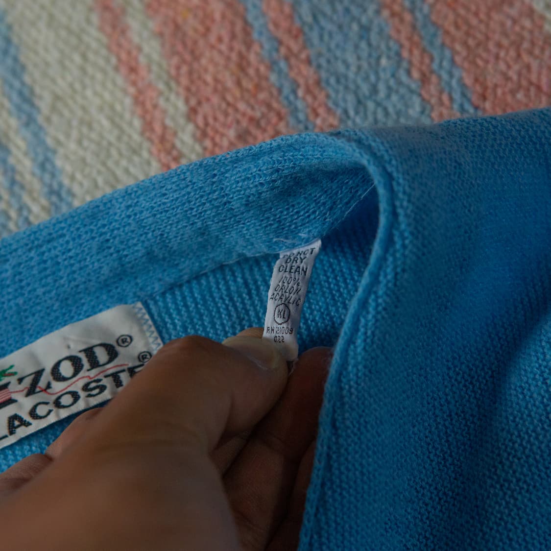 70s IZOD 라코스테 아크릴 가디건 하늘색 상품이미지7