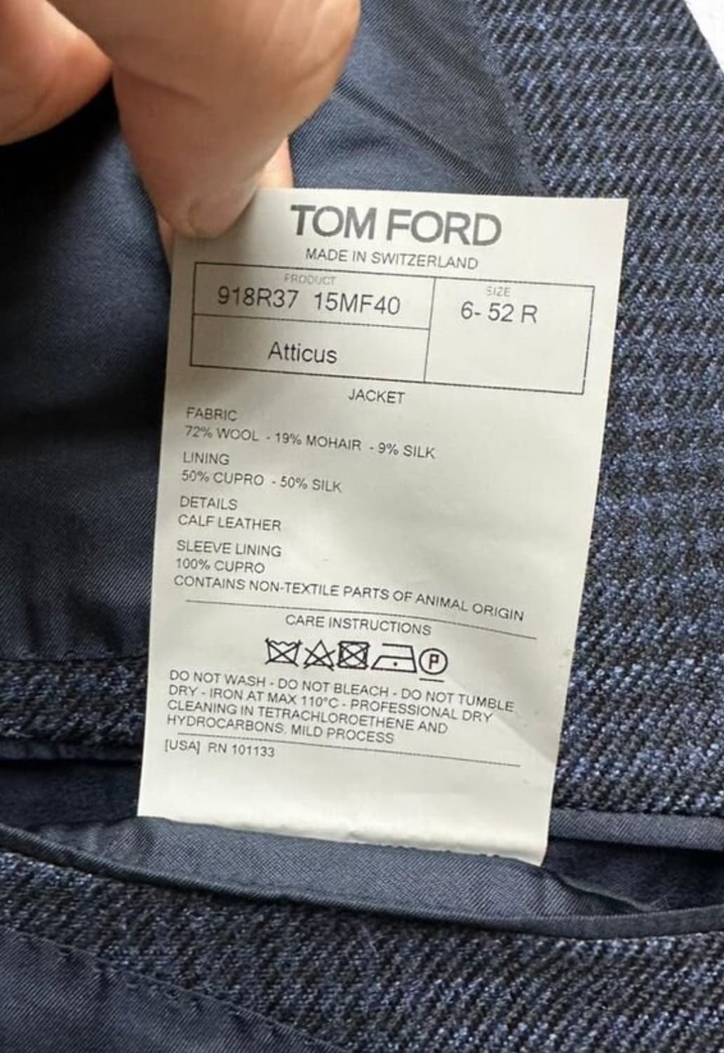 TOM FORD ATTICUS 톰 포드 아티쿠스 싱글재킷(해외발송) 상품이미지9