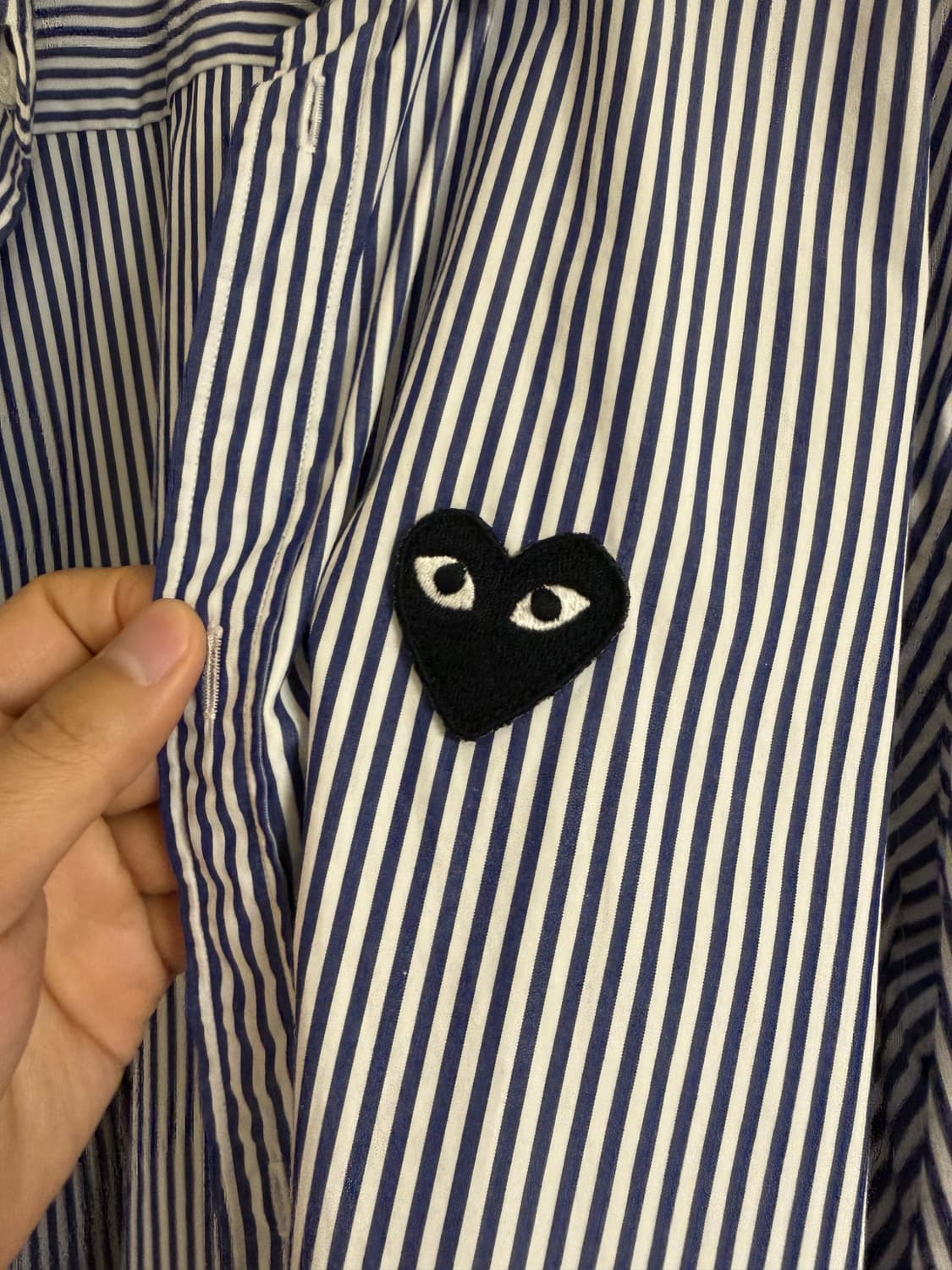 꼼데가르송 PLAY 스트라이프 셔츠 L 상품이미지4