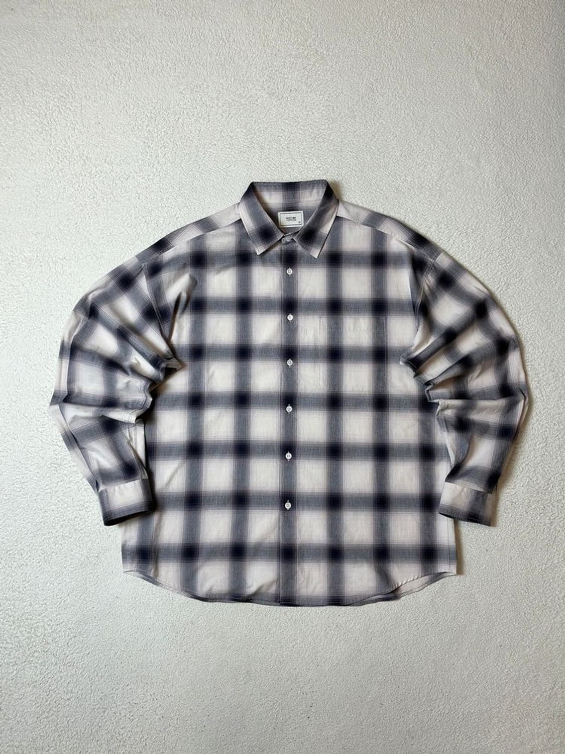 어나더오피스 24ss 릴렉스 옴브레 체크 셔츠 PN7717 상품이미지1