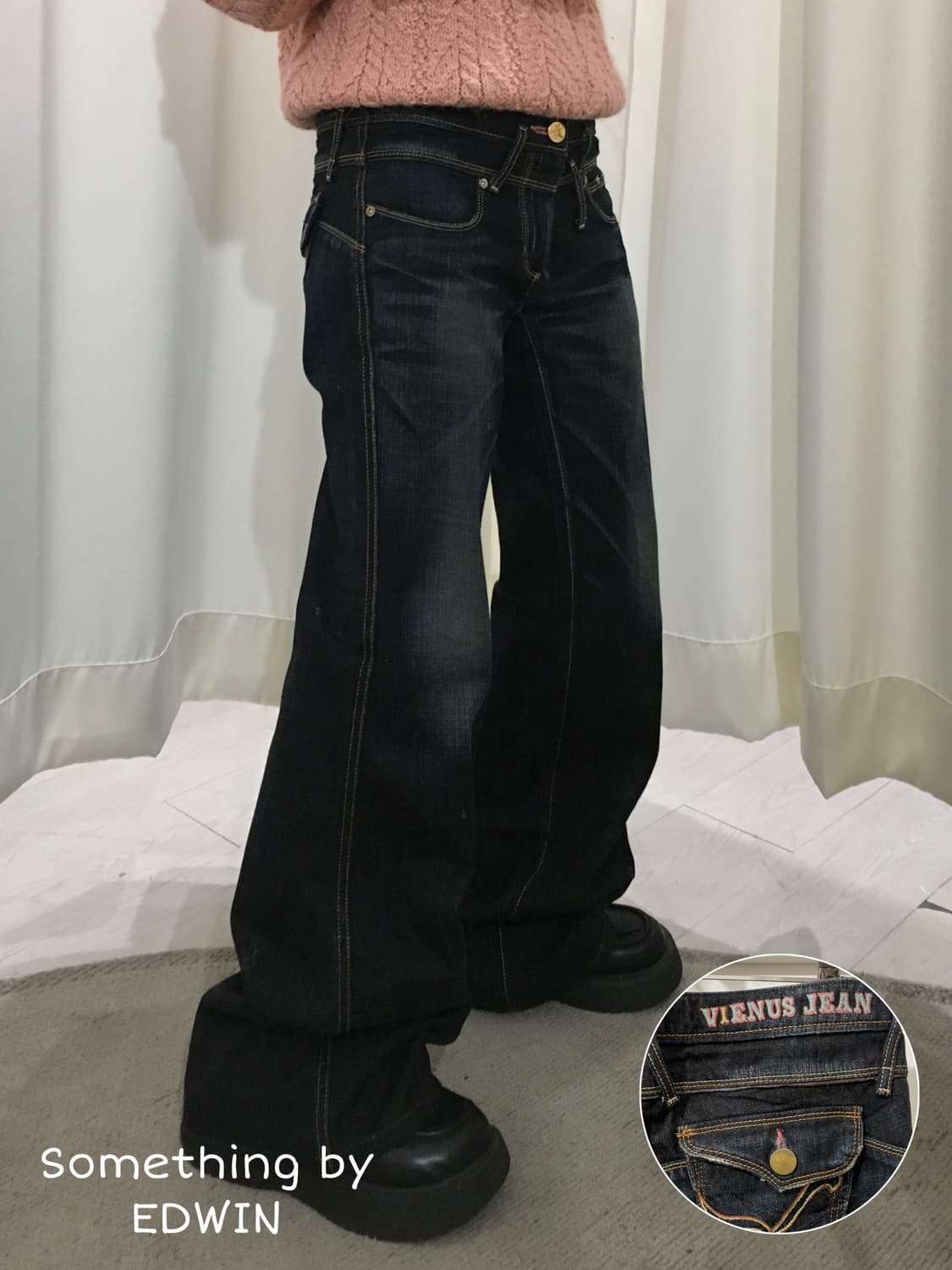 something by EDWIN 부츠컷 자수 데님 상품이미지1