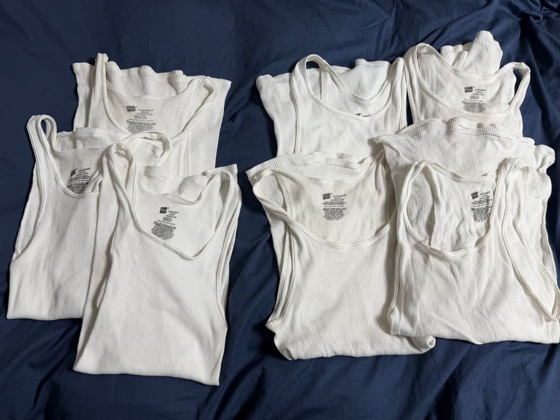 헤인즈 hanes 나시 민소매 탱크탑 화이트 7장 상품이미지1