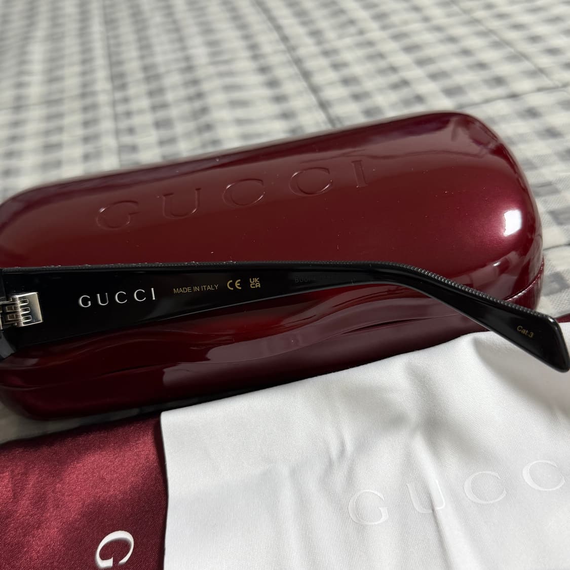 (OS) Gucci 구찌 사각 프레임 크리스탈 선글라스 블랙 상품이미지5