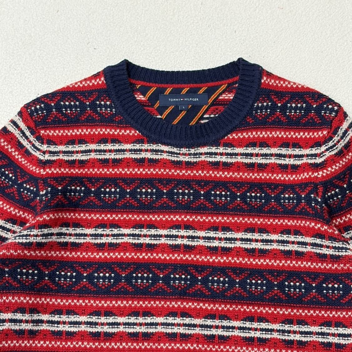 TOMMY HILFIGER 크루넥 페어아일 스웨터 L 상품이미지3