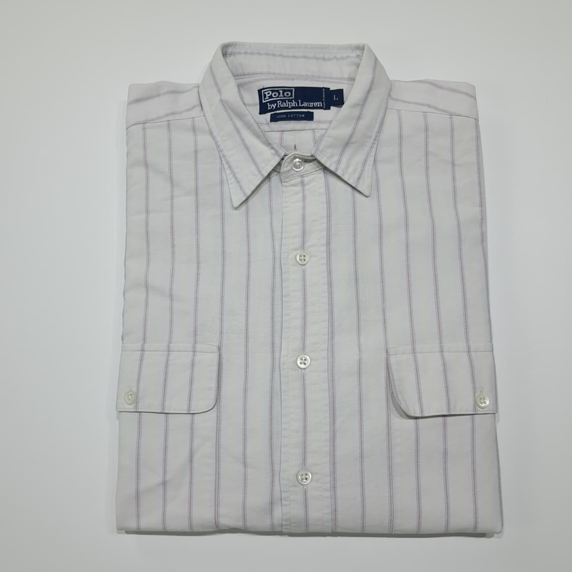 CK089 L 폴로 90s 싱가포르판 올드스쿨 스트라이프 워크 셔츠 남 상품이미지7