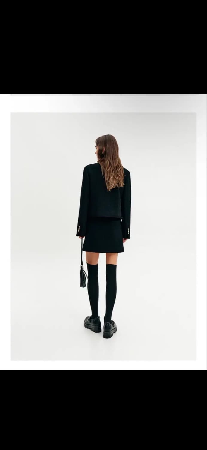 룩캐스트 블랙 울 미니 스커트 상품이미지1