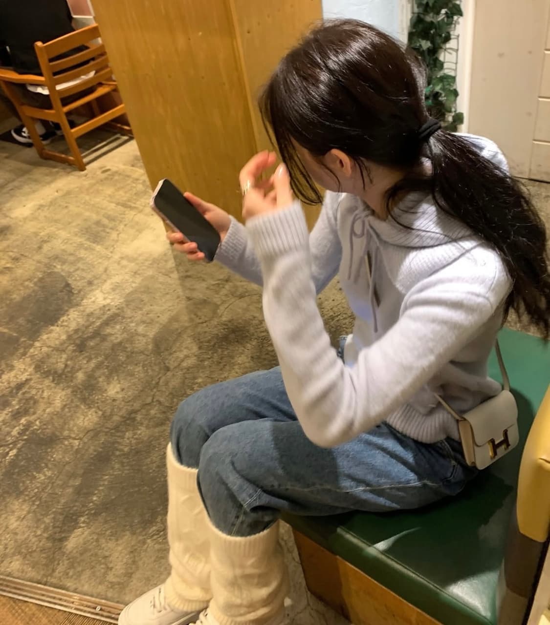 🩵르플레인 소호 모헤어 니트+바라클라바🤍배송비 포함 상품이미지2