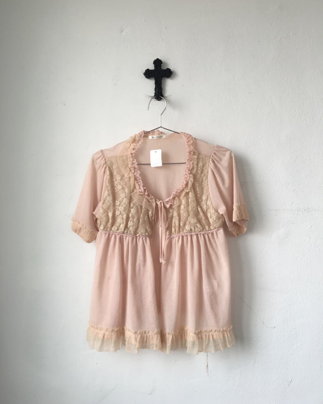 Axes femme lace trimming cardigan 상품이미지2