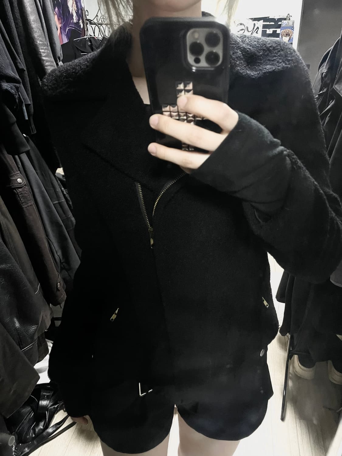 준코시마다 비대칭사선 울자켓 블랙 아카이브무채색헬무트랭릭오웬스st 상품이미지5