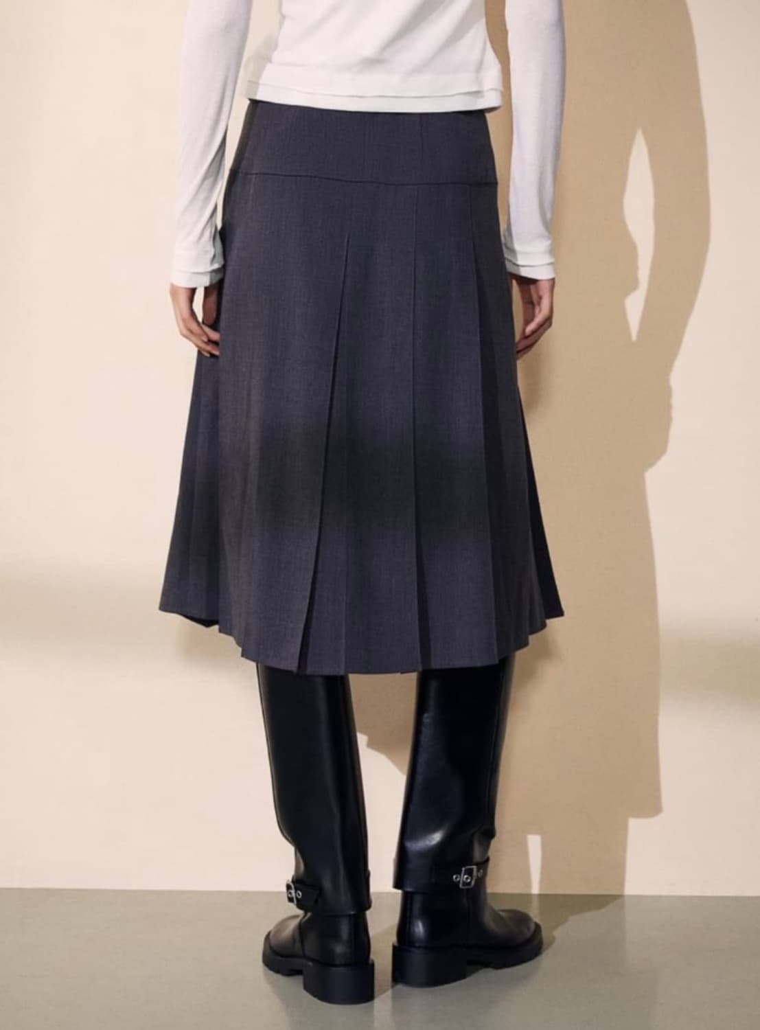 H&M 벨티드 플리츠 스커트 상품이미지3