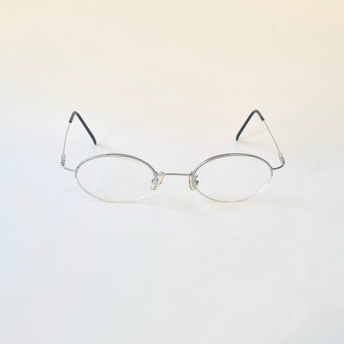 데드스탁 슬림한 빈티지 실버 반무테 안경테  494 상품이미지3