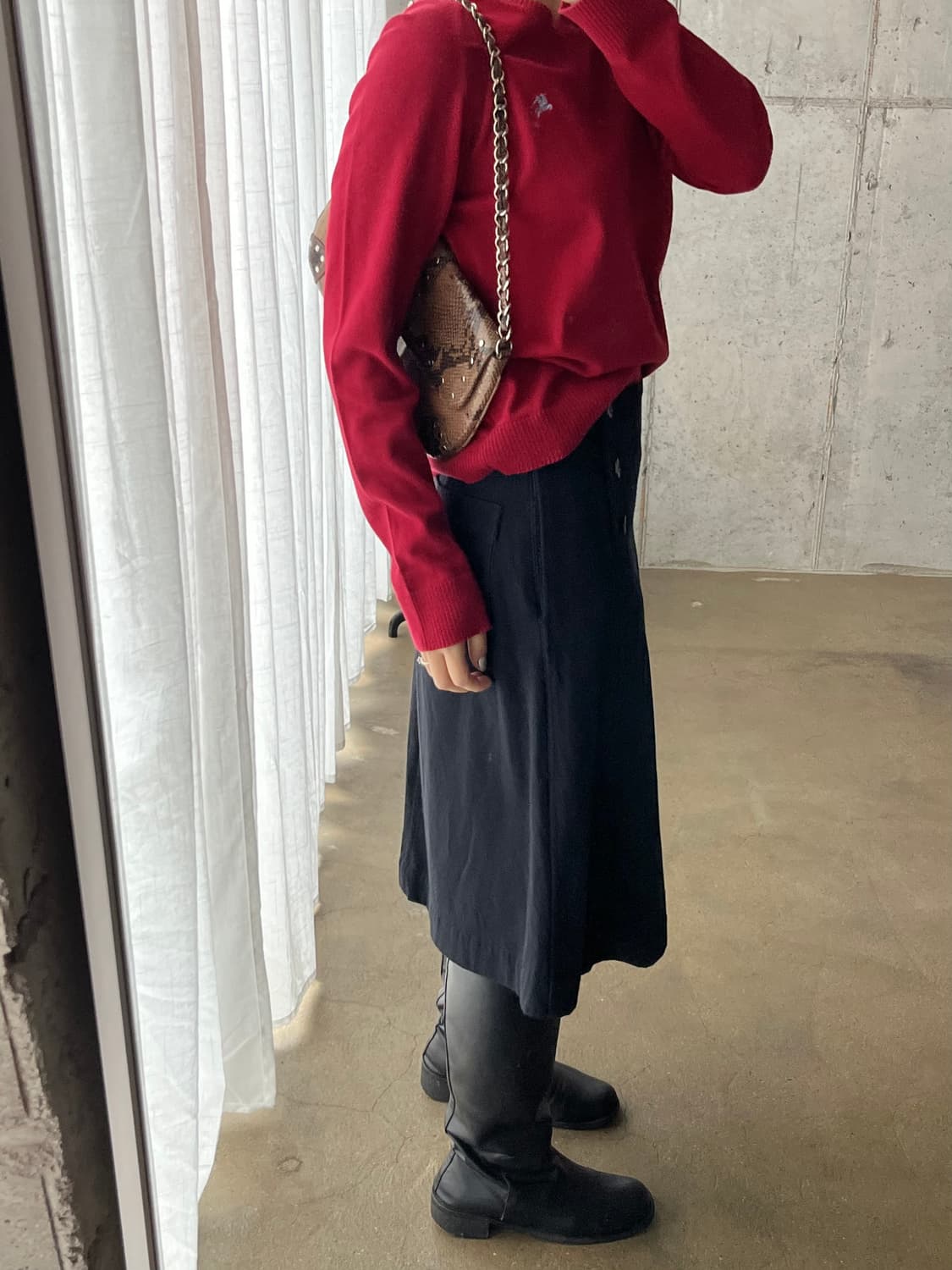 90s 소가죽 파이톤 숄더백 상품이미지3