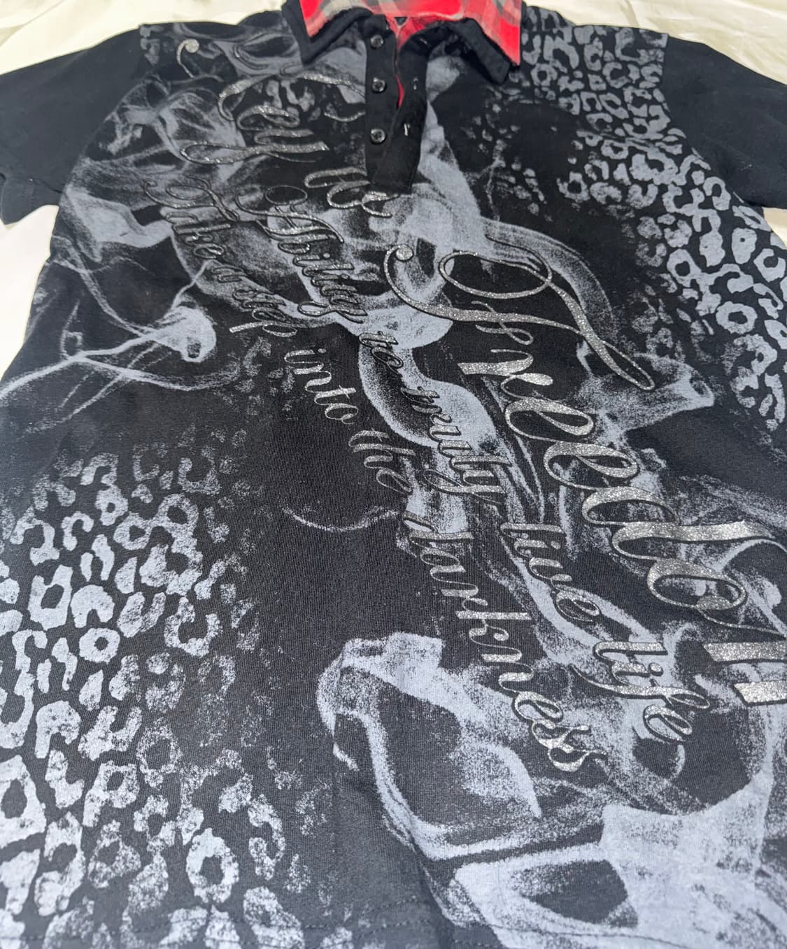 O0's Design Check Layered Leopard Tee 상품이미지2