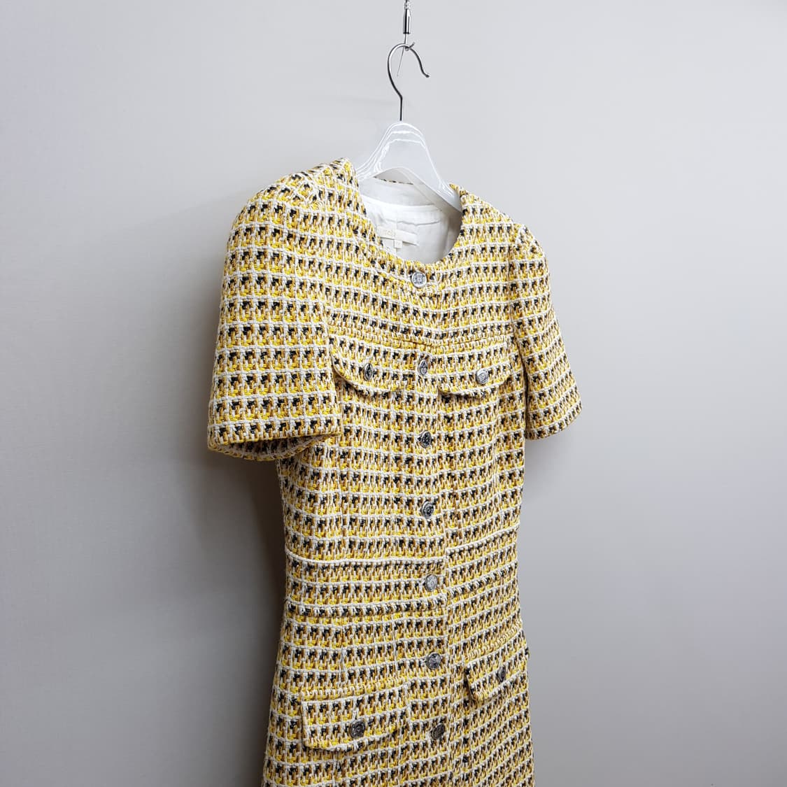 마쥬 트위드 금사 포인트 반팔 미니 원피스 34사이즈 상품이미지4