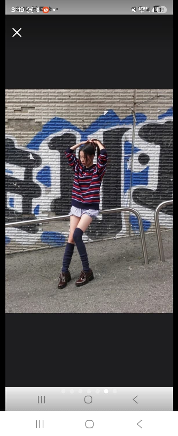 MOONSUN COTTON 스트라이프 긴팔 티 L 상품이미지1