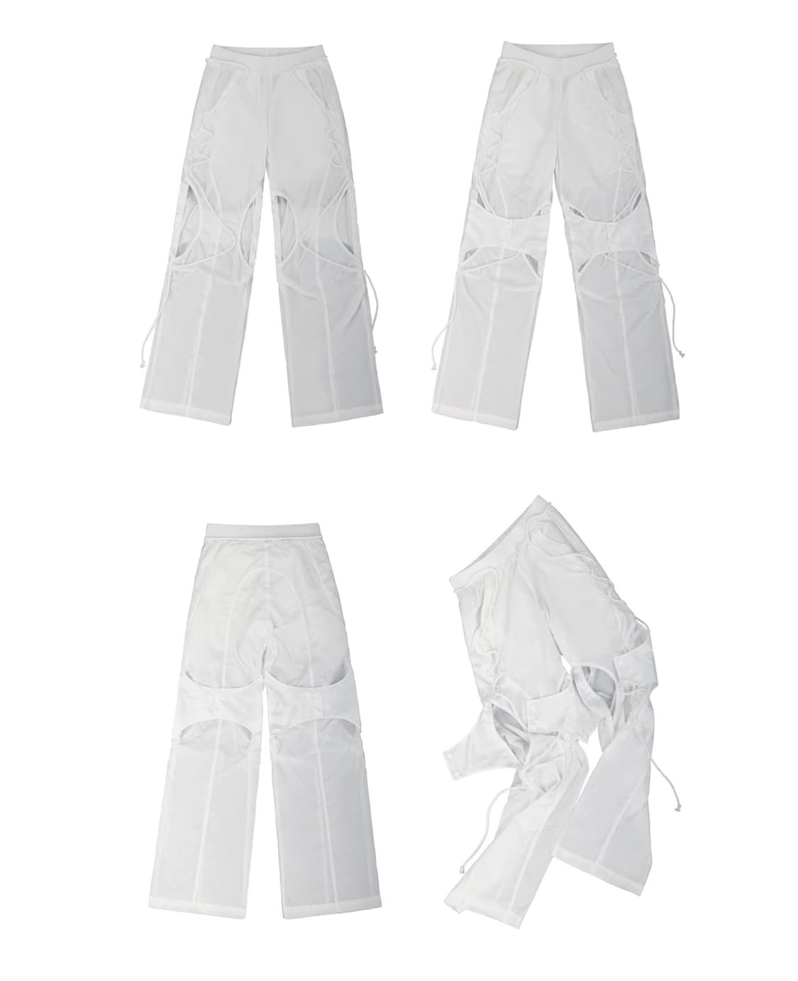 오호스 오픈 스냅 라이트 팬츠 화이트 상품이미지5