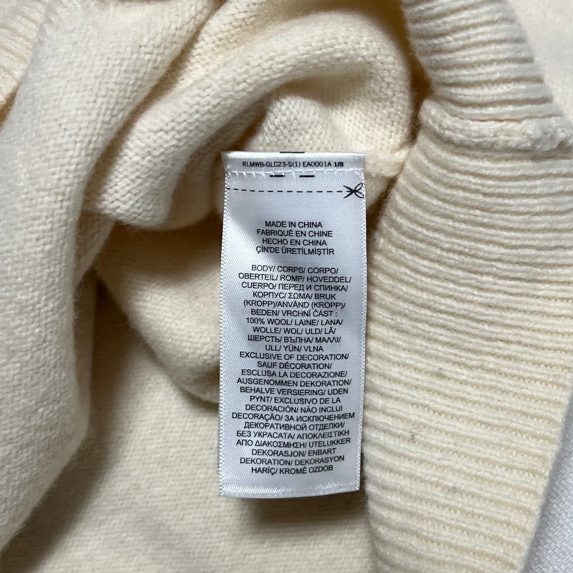 Polo Ralph Lauren 울 크림 반집업 니트 상품이미지4