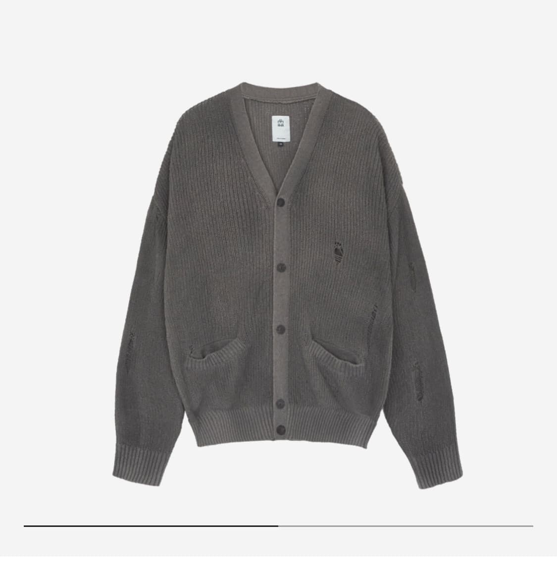 3) 폴리테루 데미지드 가디건 (카키) 상품이미지1