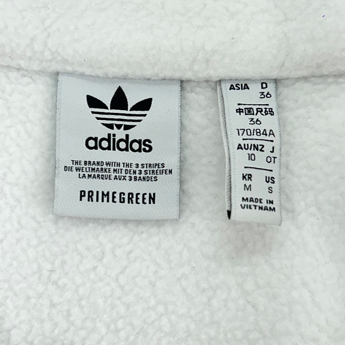 Adidas 아디다스 파이어버드 화이트 후리스 반집업 상품이미지5