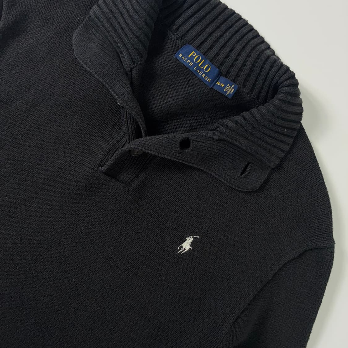 Polo 폴로 랄프로렌 블랙 3B 업버튼 집업 니트 상품이미지4