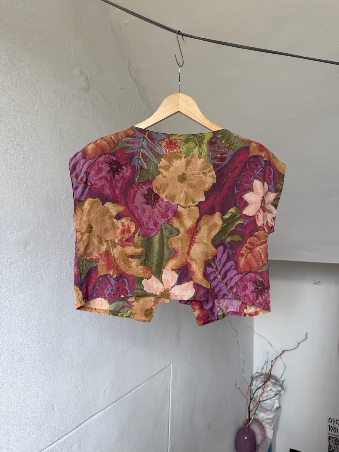 MADE IN PARIS 플라워 리넨 크롭 블라우스 상품이미지5