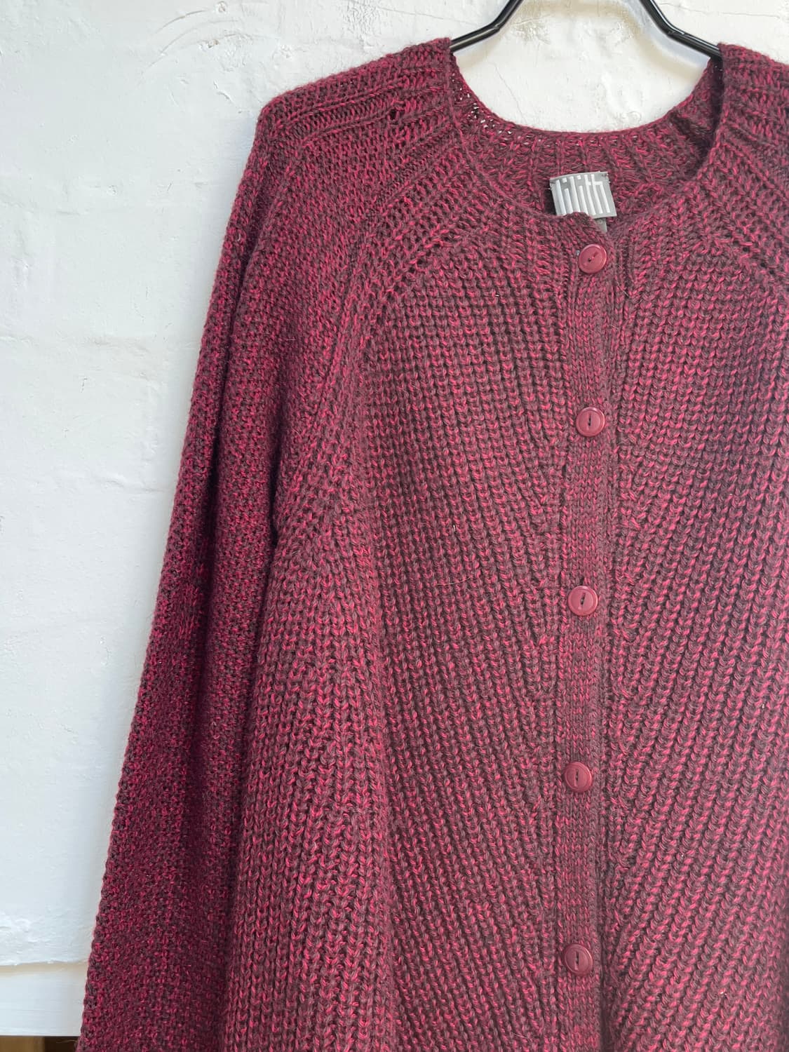 Lilith 릴리스 버건디 알파카 울 니트 사디건 XS 상품이미지5