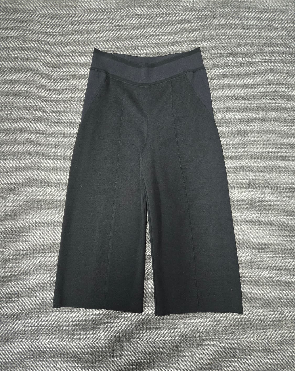 한섬 시스템 SYSTEM 니트 블랙 와이드 바지 모100% 상품이미지1