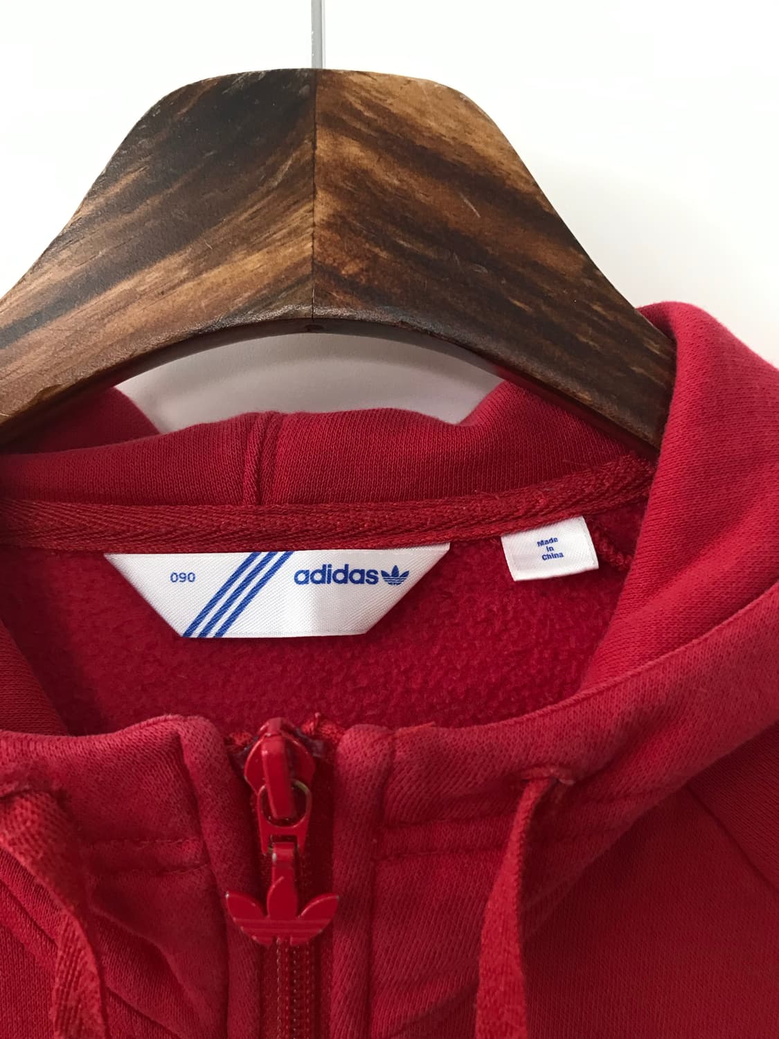 아디다스 자수로고 사이드라인 레드 후드집업 상품이미지9