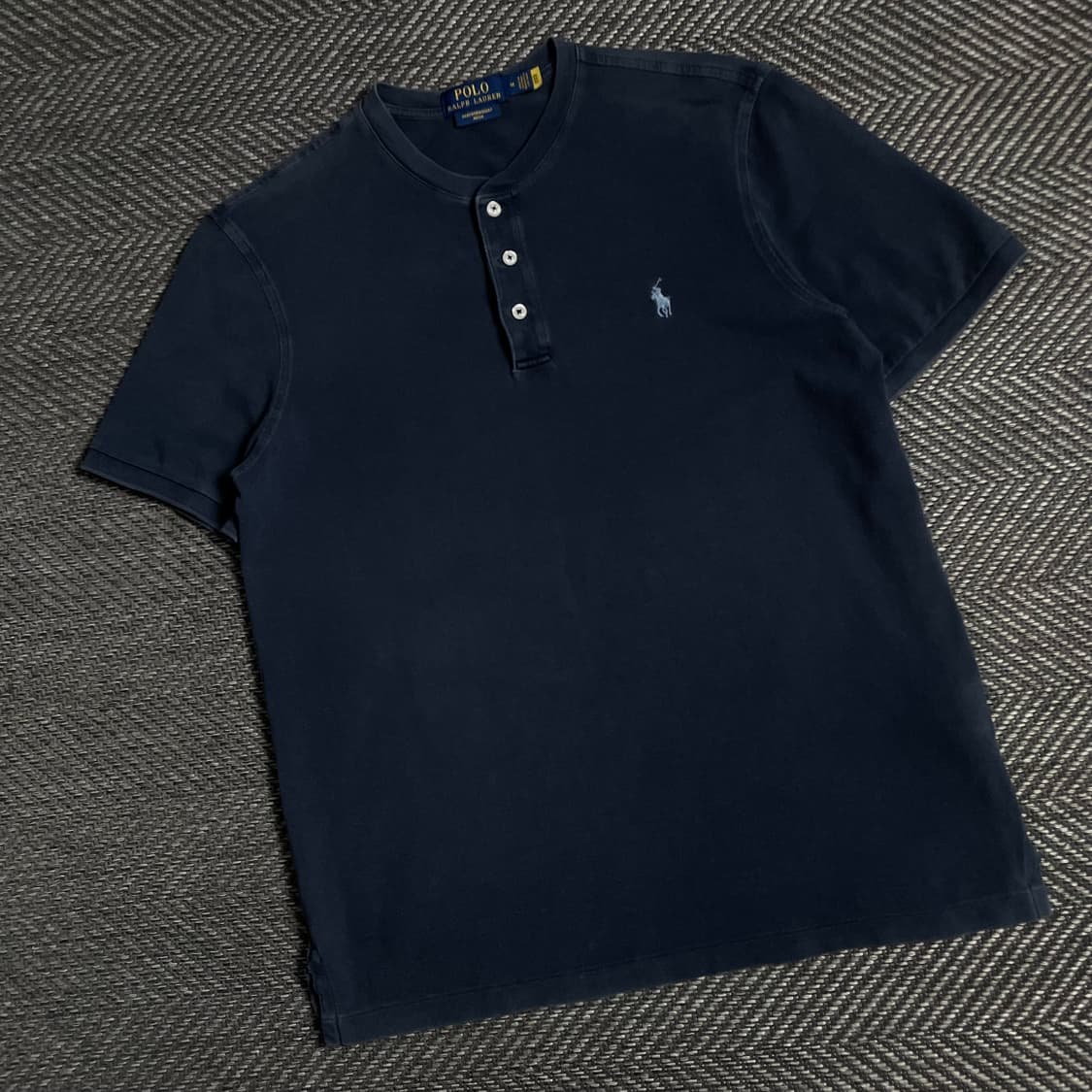 폴로 랄프로렌 포니 자수로고 버튼 와플 헨리넥 반팔 티셔츠y 4869 상품이미지1